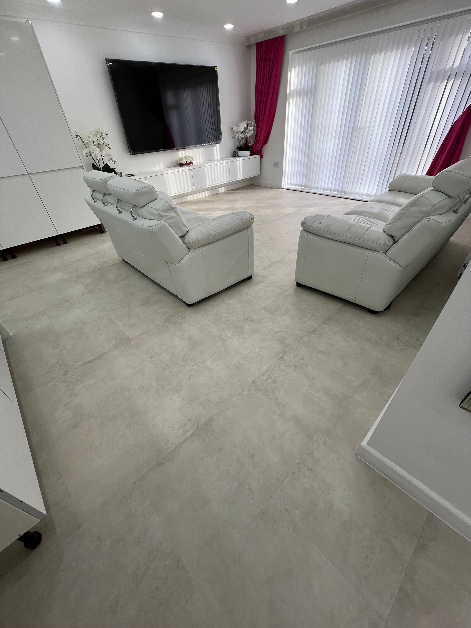 Living Room Floor with LVT Flooring