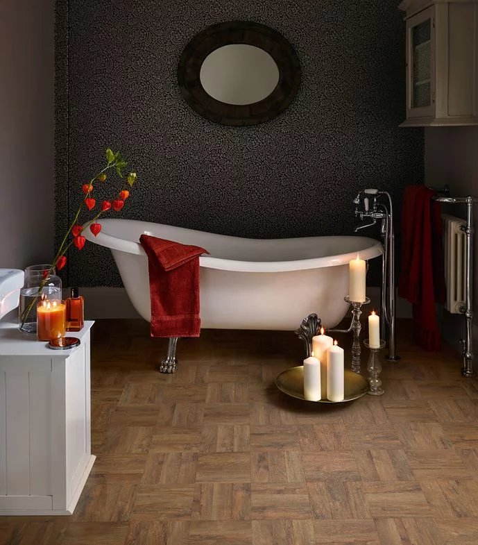 Luxury Georgian parquet flooring with elegant block wood pattern